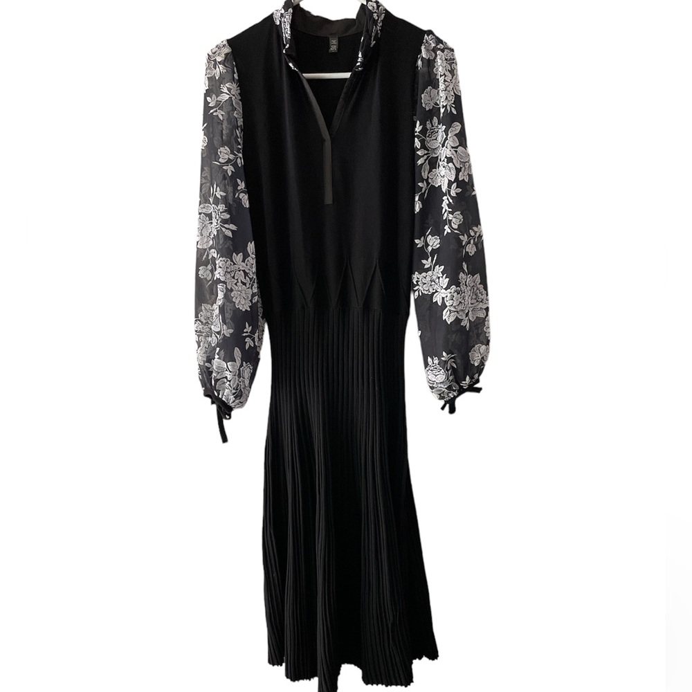 Lapis black & white knit midi dress